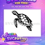 Free Detailed Turtle Free Sea Turtle Silhouette Free SVG - Instant Download