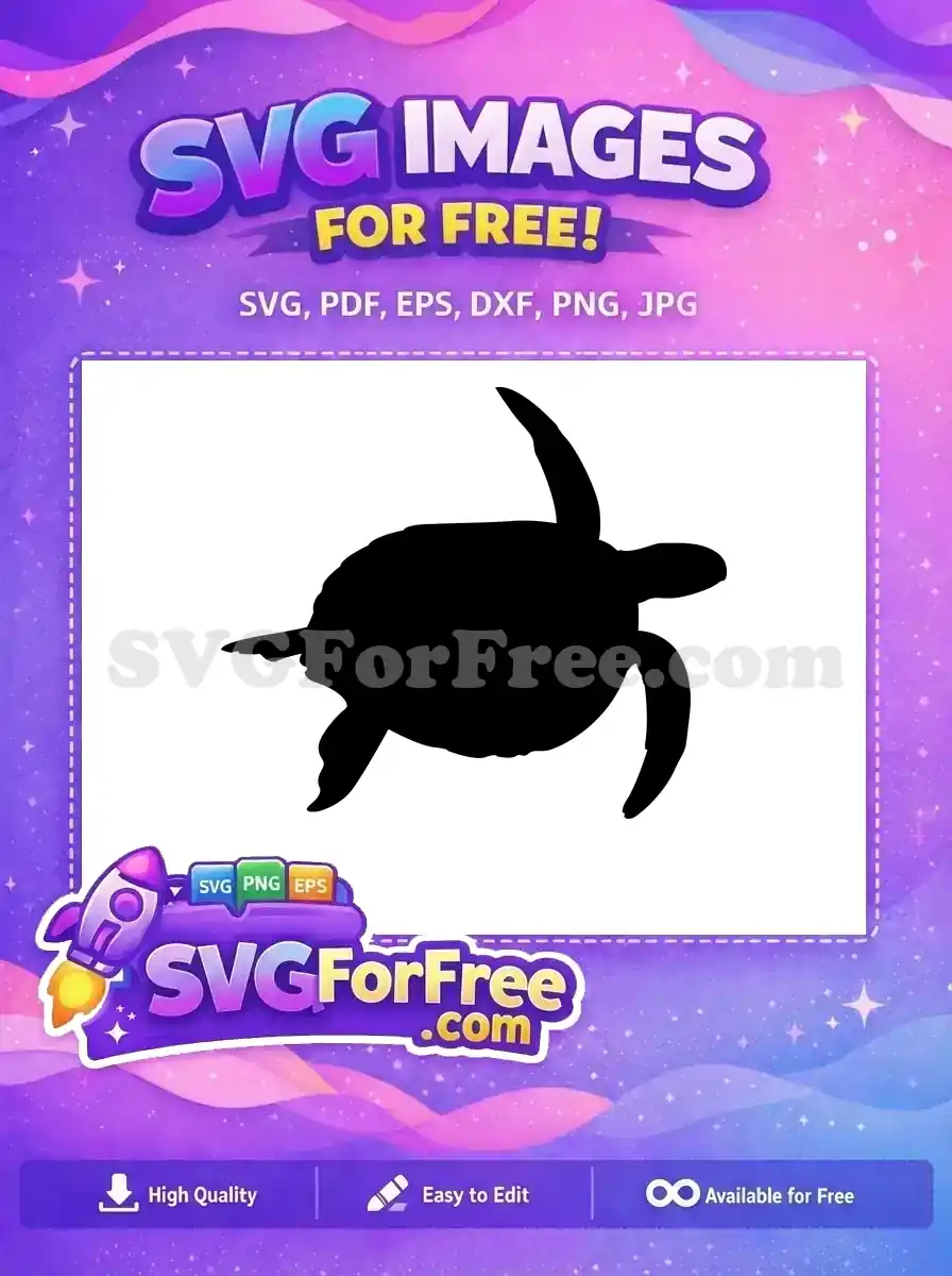 Free Black Sea Turtle Free Silhouette Turkey and Turtle Free SVG 1