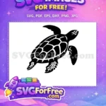 Free Black Turtle Free Sea Animal Turkey and Turtle Free SVG - Instant Download