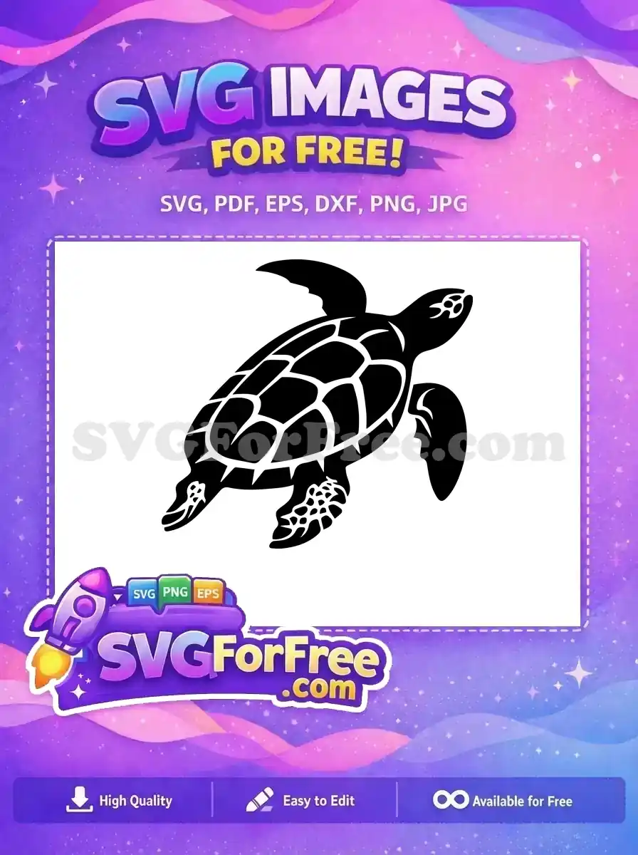 Free Black Turtle Free Sea Animal Turkey and Turtle Free SVG