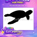Free Turtle Silhouette Free Swimming Black Sea Free SVG - Instant Download