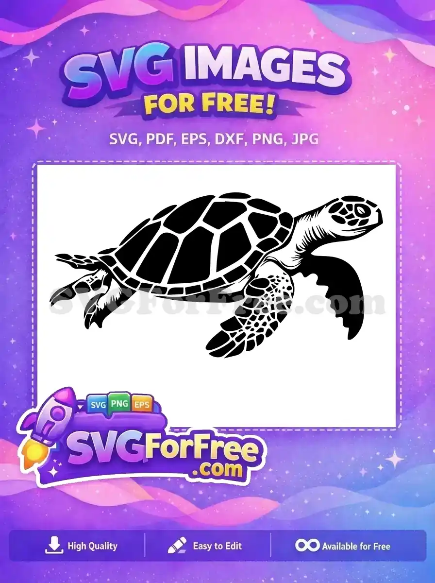 Free Detailed Shell Free Swimming Turtle Turkey and Turtle Free SVG