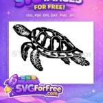 Free Sea Turtle Silhouette Free Black and White Turtle Free SVG - Instant Download