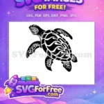Free Black Turtle Detailed Free Ocean Sea Free SVG - Instant Download