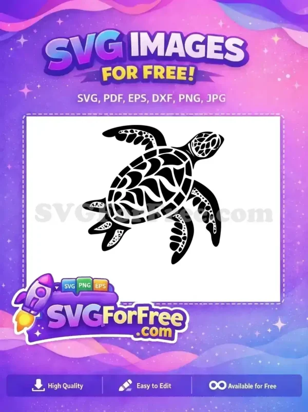 Free Black Turtle Shell Free Detailed Design Turkey Free SVG