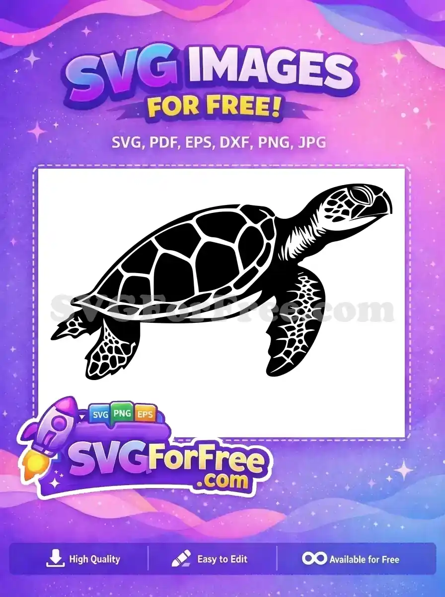 Free Black Turtle Silhouette Free Ocean Animal Turkey Free SVG