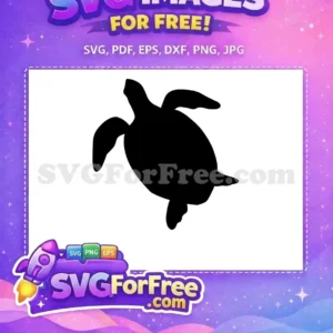 Free Black Sea Turtle Silhouette Free Swimming Cartoon Free SVG