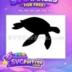 Free Black Silhouette Free Sea Turtle Turkey and Turtle Free SVG - Instant Download
