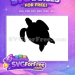 Free Black Silhouette Free Sea Turtle Turkey Free SVG 1 - Instant Download