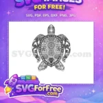 Free Floral Pattern Free Intricate Details Turtle Free SVG - Instant Download