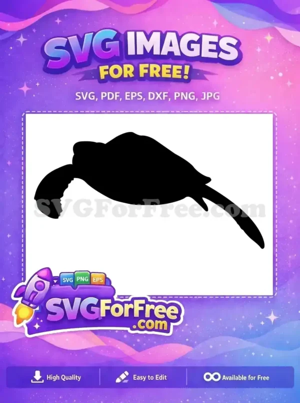 Free Black Turtle Silhouette Free Sea Animal Turkey Free SVG 4