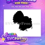 Free Silhouette Turkey Free Detailed Tail Thanksgiving Free SVG - Instant Download