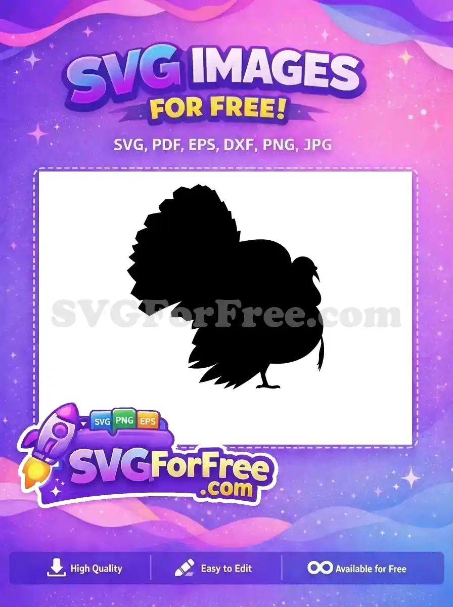 Free Silhouette Turkey Free Detailed Tail Thanksgiving Free SVG