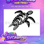 Free Ornate Shell Free Detailed Turtle Silhouette Free SVG - Instant Download