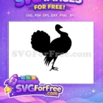 Free Black Silhouette Free Thanksgiving Turkey Silhouette Free SVG - Instant Download
