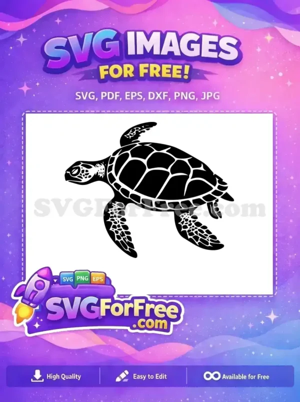 Free Detailed Shell Free Sea Turtle Silhouette Turkey Free SVG 2