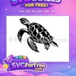 Free Detailed Spots Free Swimming Turtle Silhouette Free SVG - Instant Download