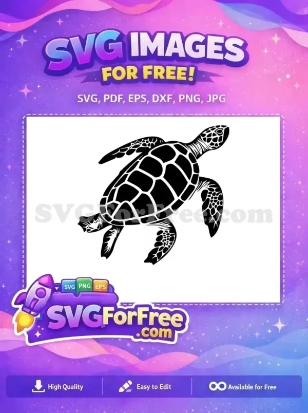 Free Sea Turtle Silhouette Free Reptile Graphic Undersea Free SVG