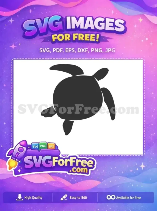 Free Dark Sea Turtle Free Silhouette Turkey and Turtle Free SVG