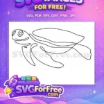 Free One Line Drawing Free Sea Turtle Turkey Free SVG - Instant Download