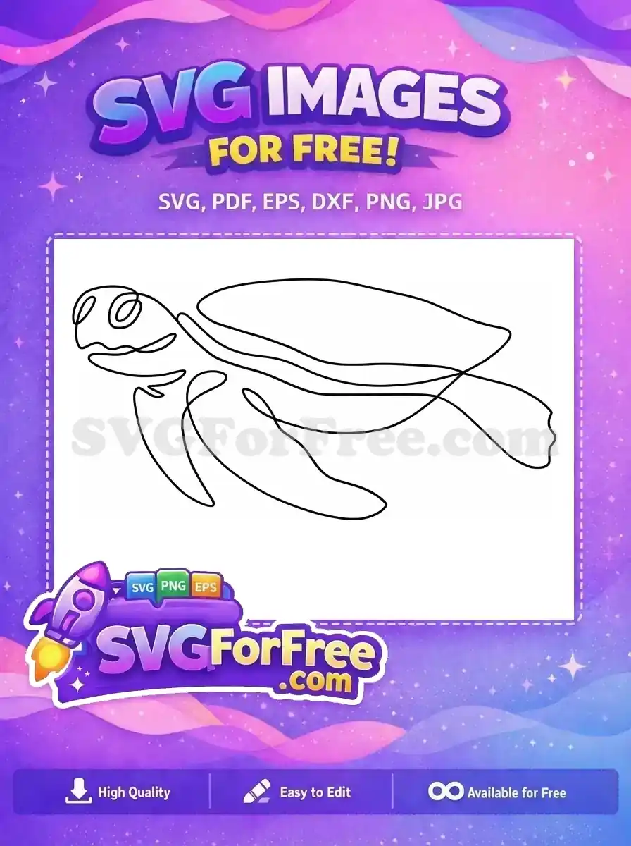Free One Line Drawing Free Sea Turtle Turkey Free SVG