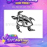 Free Tribal Sea Turtle Free Black Silhouette Turkey Free SVG - Instant Download