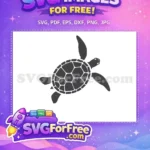 Free Dark Sea Turtle Free Detailed Shell Turkey Free SVG - Instant Download