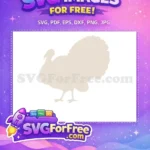 Free Beige Turkey Silhouette Free Farm Animal Thanksgiving Free SVG - Instant Download