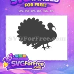 Free Dark Silhouette Turkey Free Thanksgiving Silhouette Free SVG - Instant Download