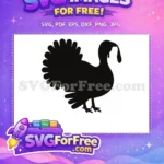 Free Turkey Silhouette Free Thanksgiving Dinner Turkey Free SVG 1 - Instant Download