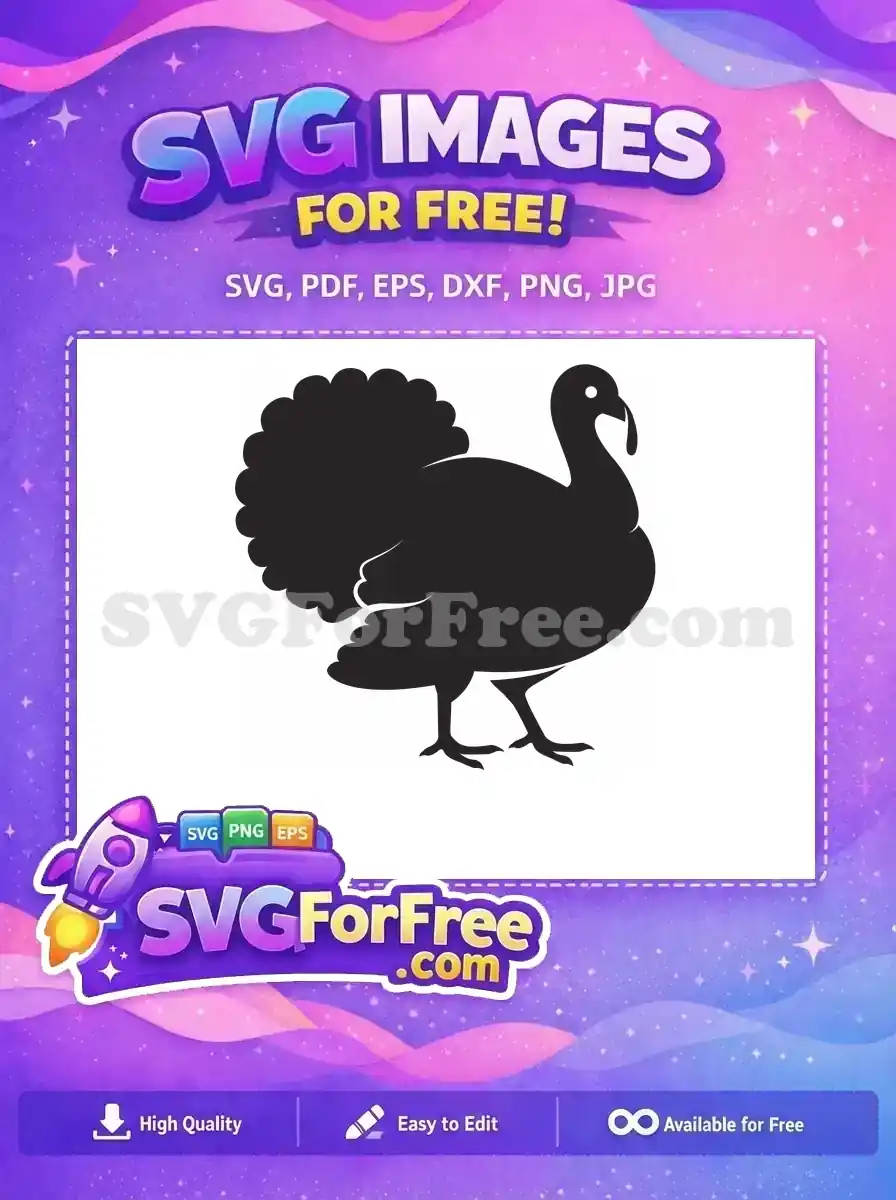 Free Simple Turkey Silhouette Free Thanksgiving Day Free SVG