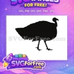 Free Black Silhouette Turkey Free Bird Thanksgiving Free SVG - Instant Download