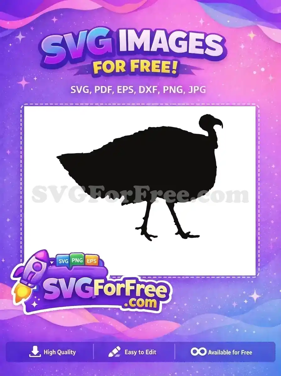 Free Black Silhouette Turkey Free Bird Thanksgiving Free SVG