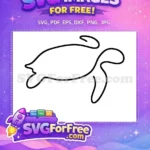 Free One Line Turtle Free Sea Animal Line Free SVG - Instant Download