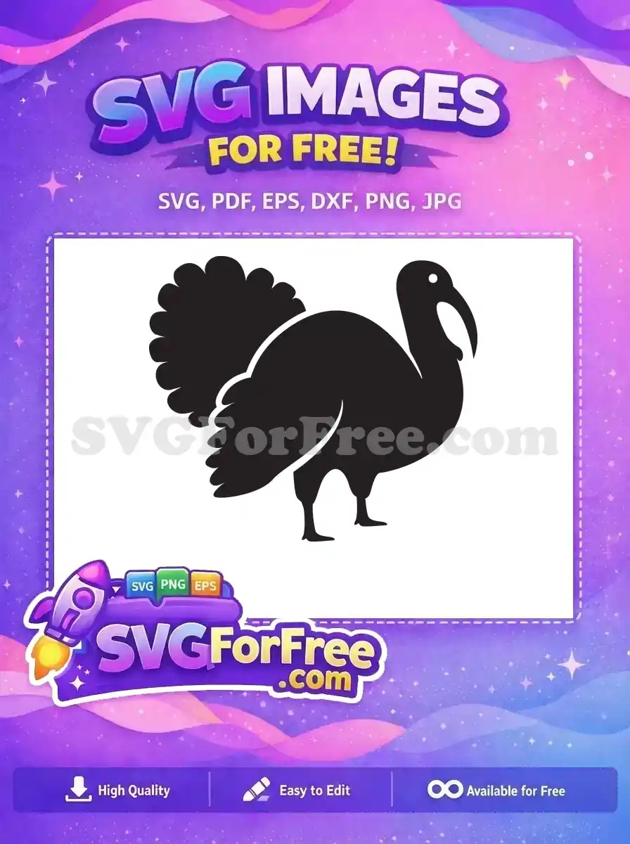 Free Turkey Silhouette Free Thanksgiving Black Turkey Free SVG