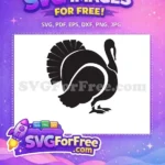 Free Turkey Silhouette Free Solid Thanksgiving Turkey Free SVG - Instant Download