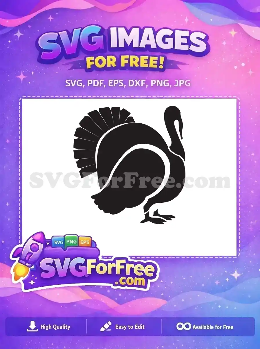 Free Turkey Silhouette Free Solid Thanksgiving Turkey Free SVG