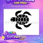 Free Black Turtle Silhouette Free Geometric Shell Sea Free SVG - Instant Download