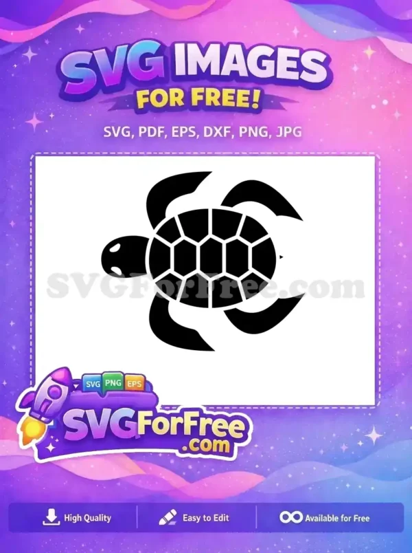 Free Black Turtle Silhouette Free Geometric Shell Sea Free SVG