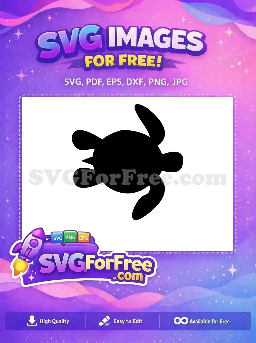 Free Black Sea Turtle Silhouette Free Simple Animal Shape Free SVG