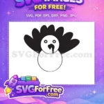 Free Black Feathered Free Simple Line Turkey Free SVG - Instant Download
