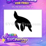 Free Black Silhouette Turkey Free Swimming Turtle Silhouette Free SVG - Instant Download