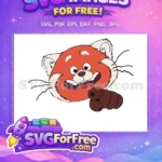 Free Cheerful Red Panda Free Pointing Finger Turning Red Free SVG - Instant Download
