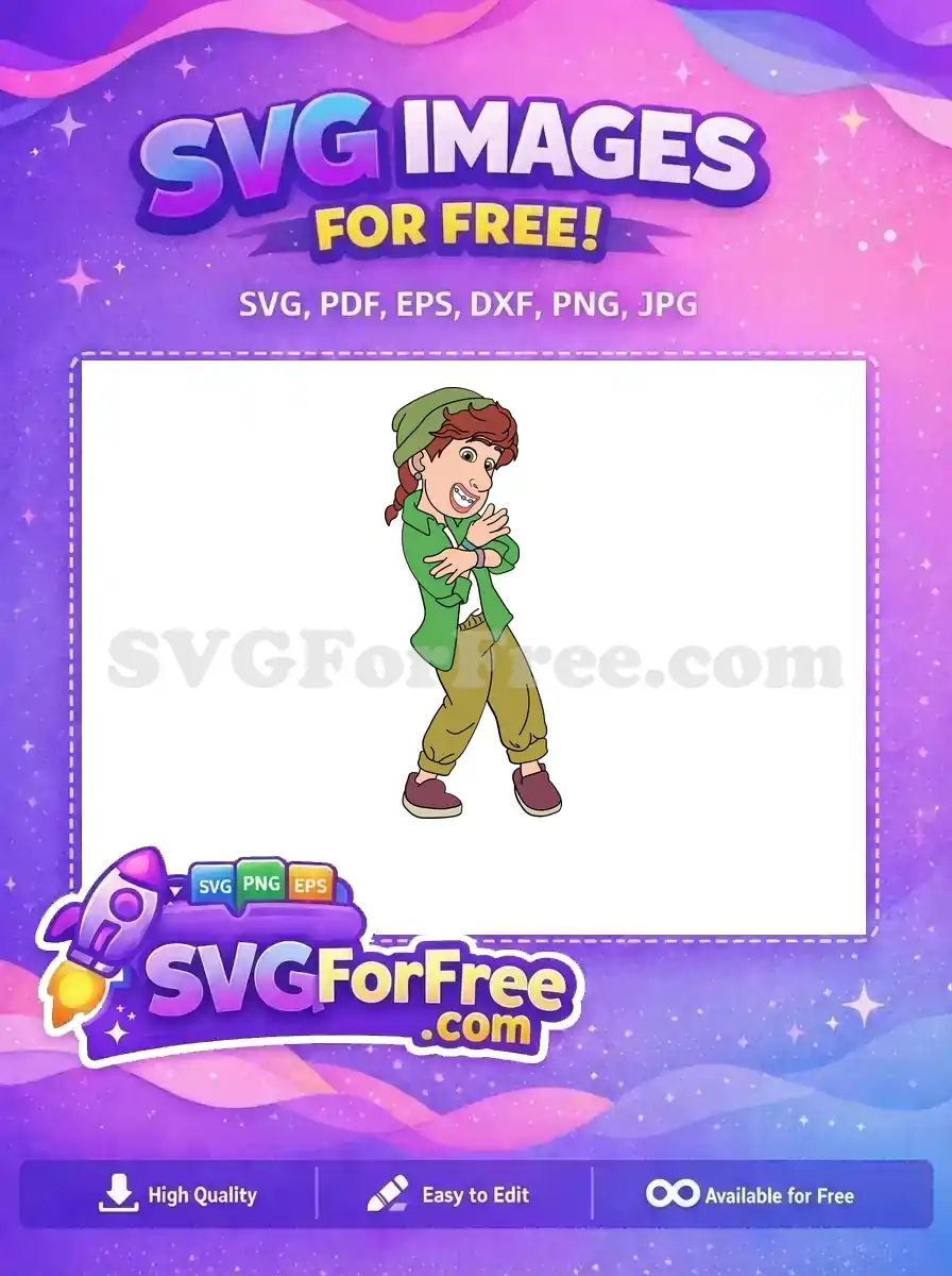 Free Miriam Braces Free Green Outfit Turning Red Free SVG - Instant Download