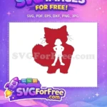 Free Red Panda Silhouette Free Girl Standing Turning Red Free SVG - Instant Download