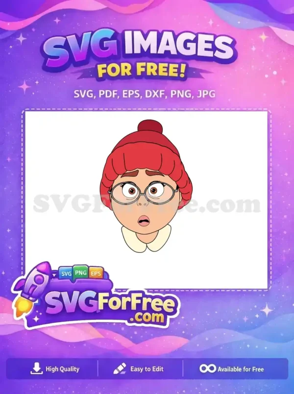 Free Shocked Expression Free Eyeglasses Red Hair Turning Red Free SVG