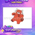 Free Smiling Red Panda Free Paws Up Turning Red Free SVG - Instant Download