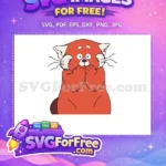 Free Scared Mei Red Panda Free Hands Covering Mouth Turning Red Free SVG - Instant Download