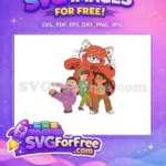 Free Mei Red Panda Free Group Pose Turning Red Free SVG - Instant Download