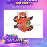 Free Playful Friends Free Red Panda Hug Turning Red Free SVG - Instant Download